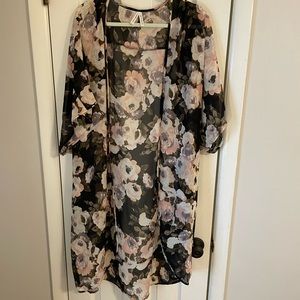 Pink Floral Duster